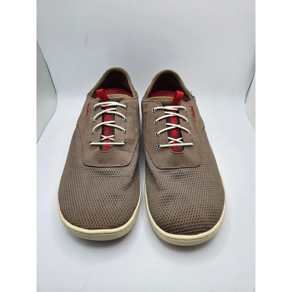 Men's Olukai Nohea Moku No Tie Boat Shoes Brown/Red Size 9